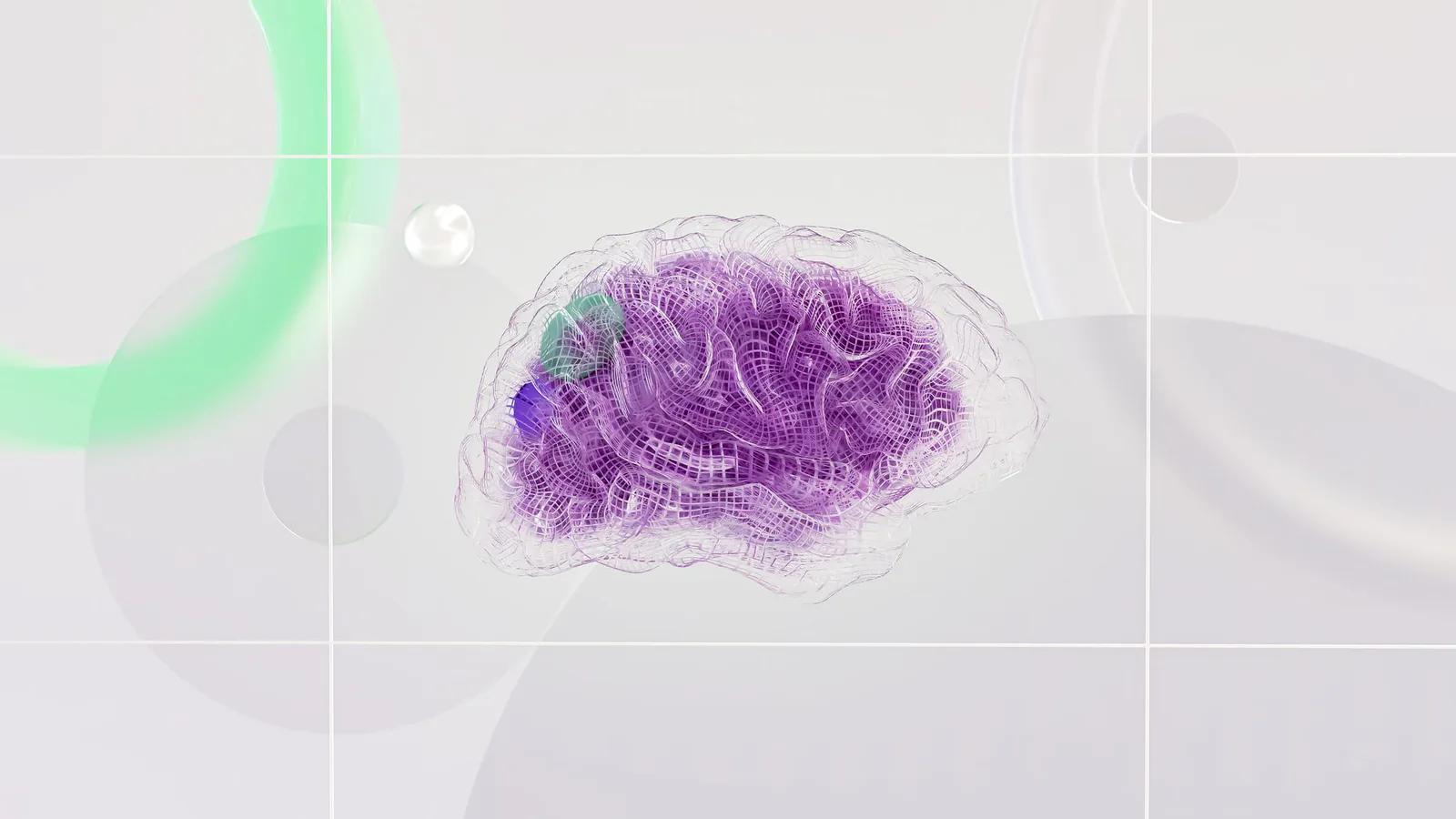 A digital rendering of a human brain and neural network